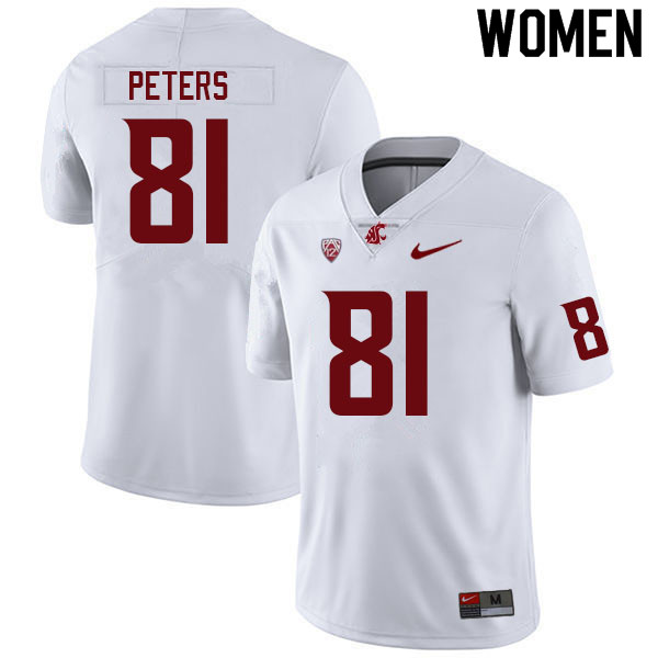 Women #81 Orion Peters Washington State Cougars College Football Jerseys Sale-White
